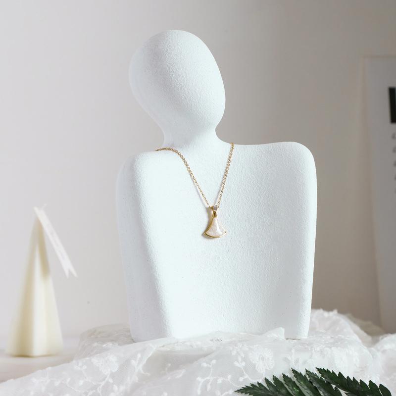 Humanoid Resin Necklace Display Stand, Set of 2-White