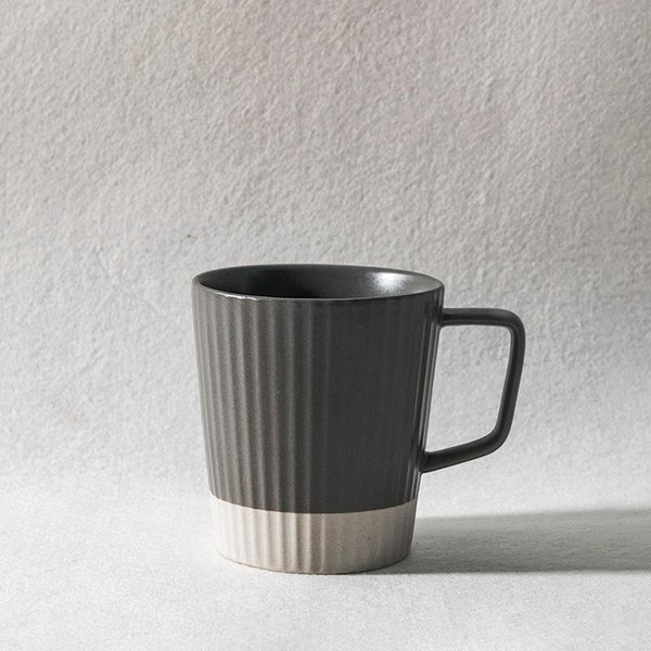 Classic Stripe Gray Ceramic Coffee Mug