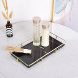 Natural Marble Jewelry Tray with Removable Bracket-Black