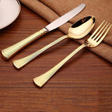 4 Pieces Classic Gold Stainless Steel Flatware Set with Shell-like Handle-Side