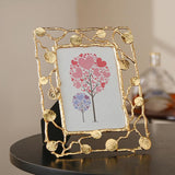 Gold Hollow out Leaf Pattern Picture Frame-45 Degrees