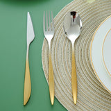 Gradient Gold and Silver Stainless Steel Flatware Set-Handle Details