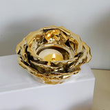 Flower Gold Ceramic Votive Candle Holder