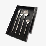 Classic Silver Stainless Steel Flatware Set in Gift Box (Set of 4)-Display