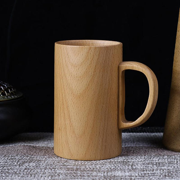 Classic Cylindrical Nature Wood Coffee Mug