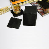 Natural Black Slate Coasters, Set of 6-Back