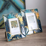 Gold and Dark Green Metal Picture Frame-4'' x 6'', 5'' x 7''