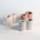 Ceramic Candle Holder in Pure Color for 2 Taper Candles-Details