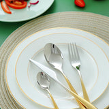 4 Pieces Gradient Gold and Silver Stainless Steel Flatware Set-Details