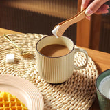 Stripe Beige Porcelain Coffee Mug for Coffee-Details