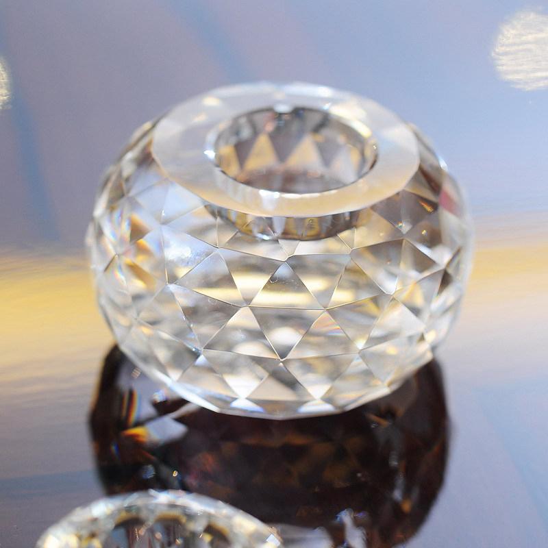 Delicate Clear Crystal Glass Candle Holder-Details