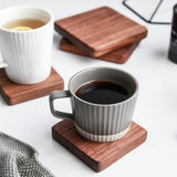 Square Natural Walnut Coasters, Set of 4-Front