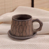 Rust Handmade Ceramic Teacup with Uneven Surface-Finish Details