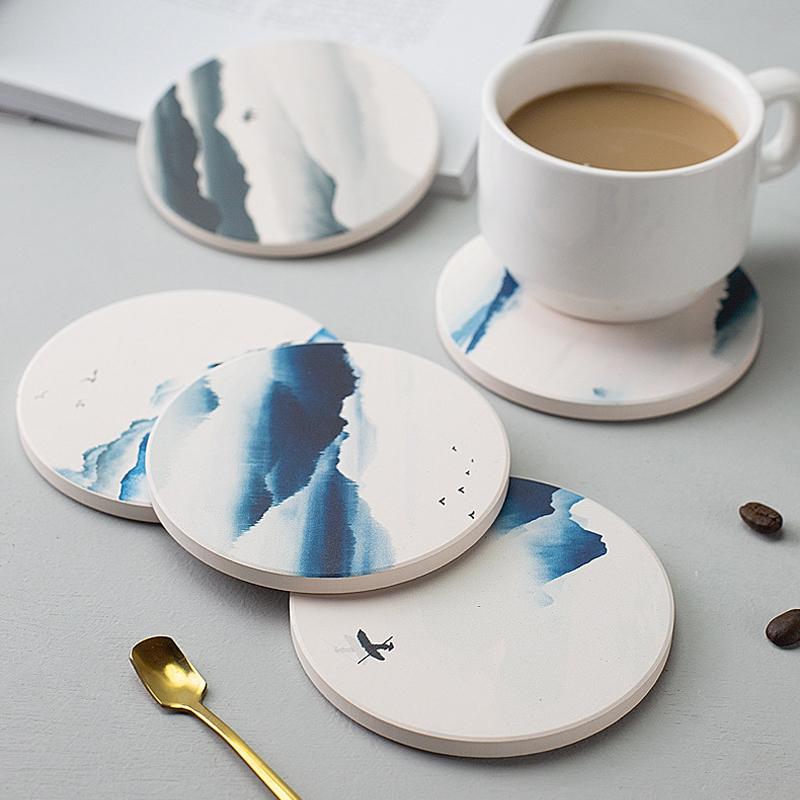 Ink Painting Absorbent Coasters, Set of 6-Detail