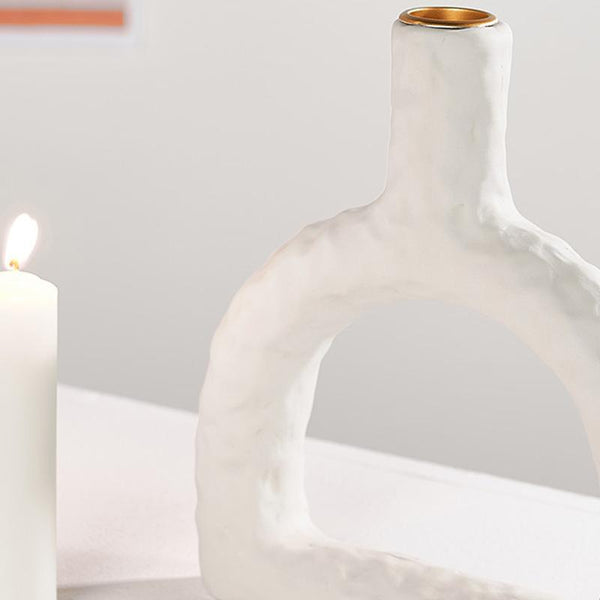 Creative Pure White Porcelain Candle Holder-Details