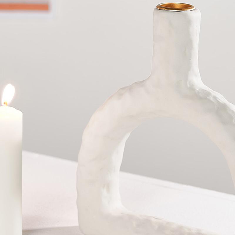 Creative Pure White Porcelain Candle Holder-Details