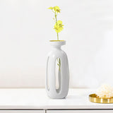 Vase-shaped Hollow White Porcelain Candle Holder