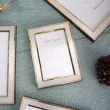 Gold and White Metal and Non-woven Fabric Picture Frame